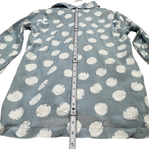 Ali Miles Women's Polka Dot Long Sleeve Collared Button Up Shirt Size S - Picture 7 of 8
